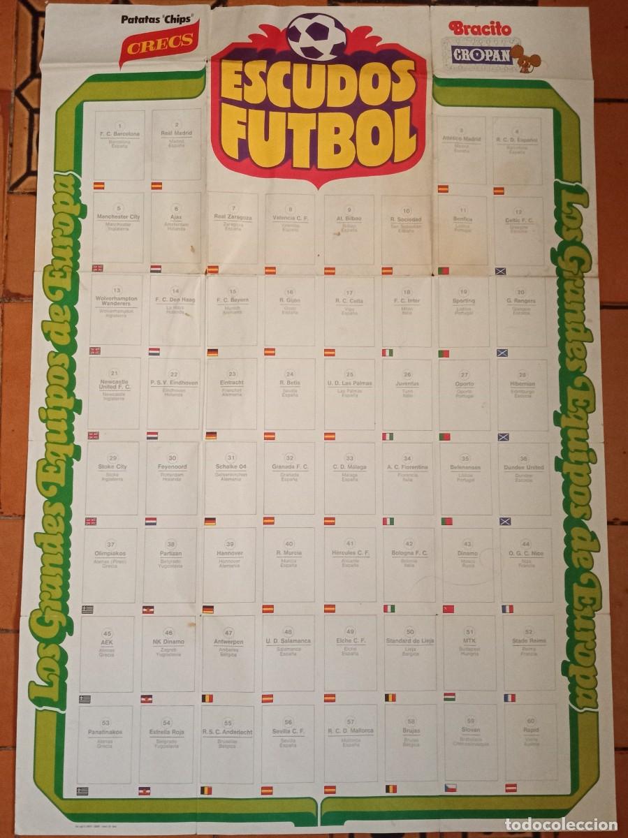 Collectionnisme Albums: &Agrave;lbum Desplegable Vac&iacute;o Escudos F&uacute;tbol Los Grandes Equipos de Europa Patatas Fritas Crecs Bracito Pa