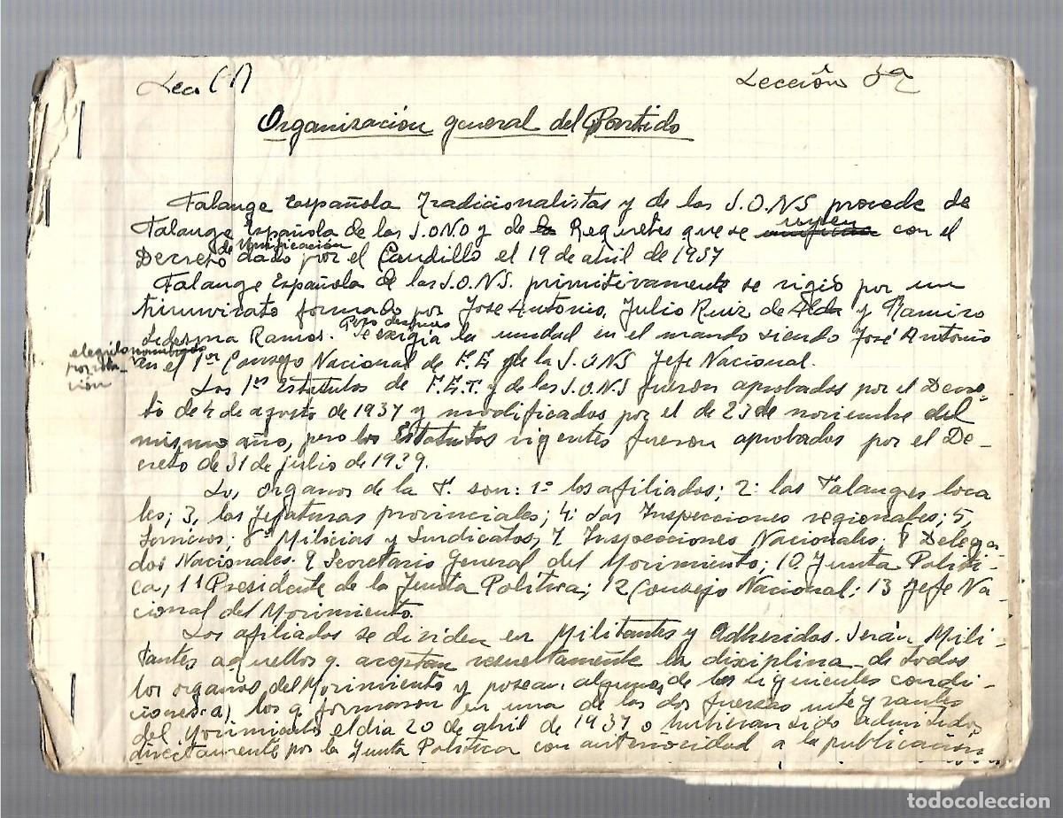 Colecionismo Cadernetas: R-2 CUADERNOS CON 29 HOJAS -DE LA ORGANIZACION GRAL.DEL PARTIDO-FALANGE ESPA&Ntilde;OLA Y DE LAS J.O.N.S.-