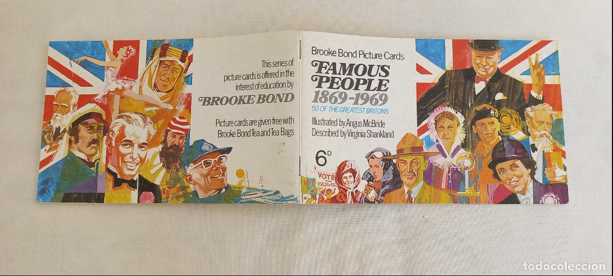 Colecionismo Cadernetas: ALBUM DE CROMOS INCOMPLETO. FAMOUS PEOPLE 1869-1969. BROOKE BOND PICTURE CARDS. FALTA 6 CROMOS