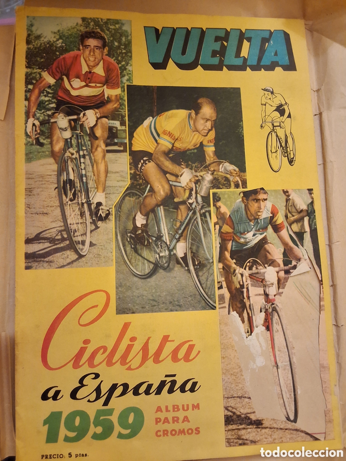 Colecionismo Cadernetas: Vuelta ciclista a Espa&ntilde;a 1959 album de cromos COMPLETO (faltan 79-80-191)