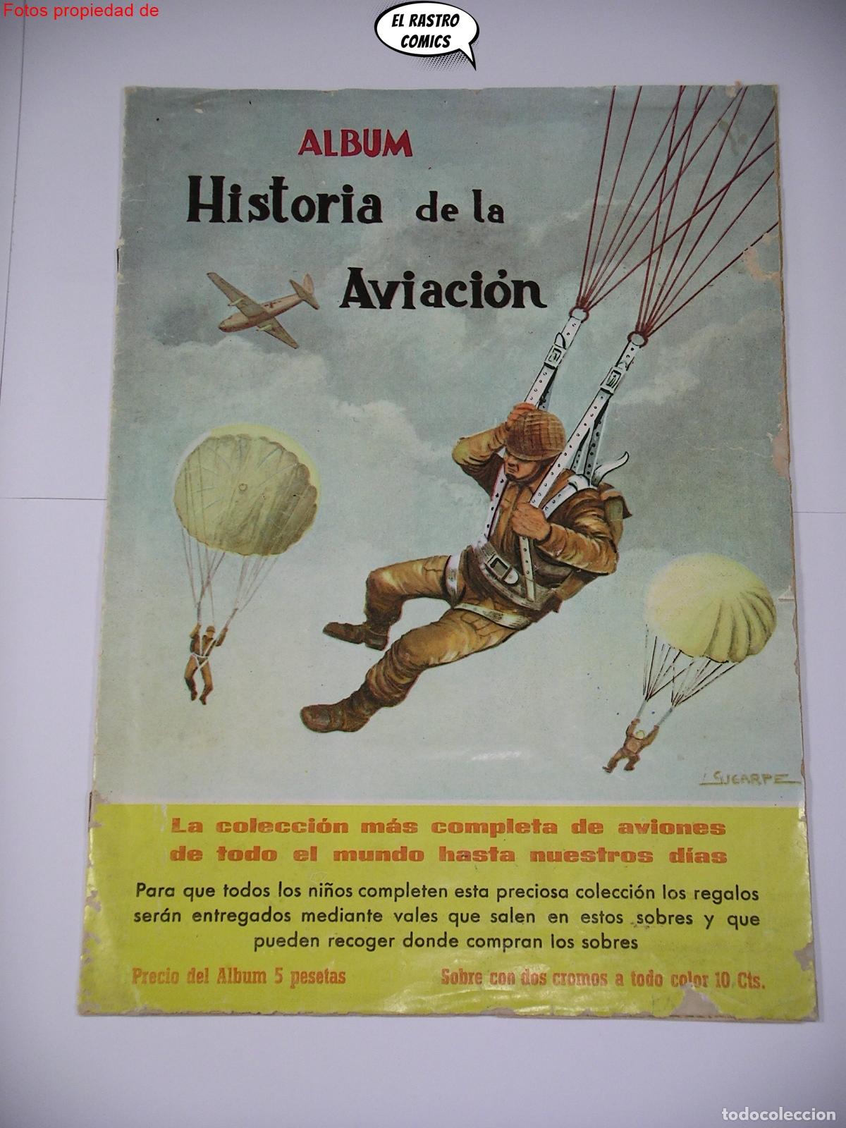 Collectionnisme Albums: &Aacute;lbum de cromos Historia de la Aviaci&oacute;n, Costa 1966, casi completo, solo faltan 8 cromos, Gigarpe