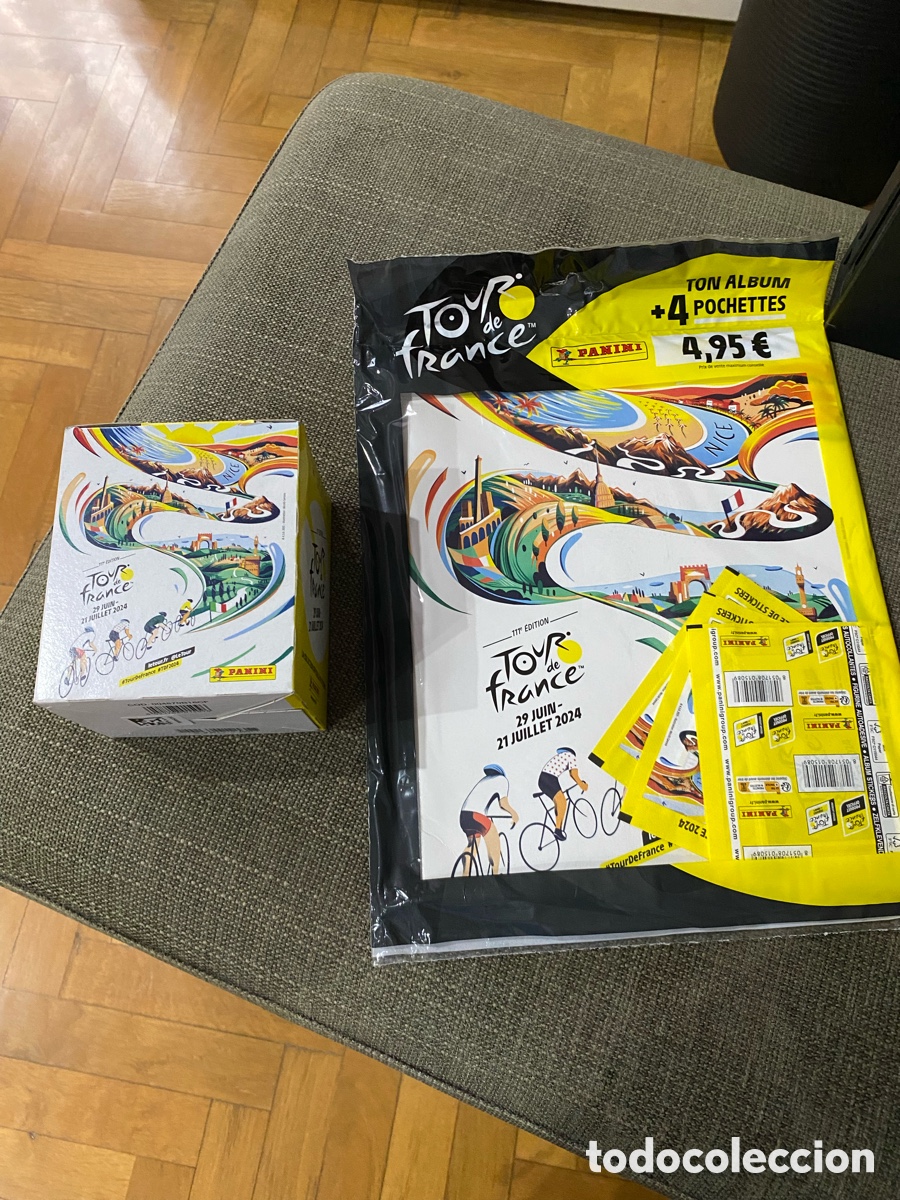 Collectable Incomplete Albums: Tour de France 2024. Panini. Lote pack de inicio (album y 4 sobres) y caja sobres