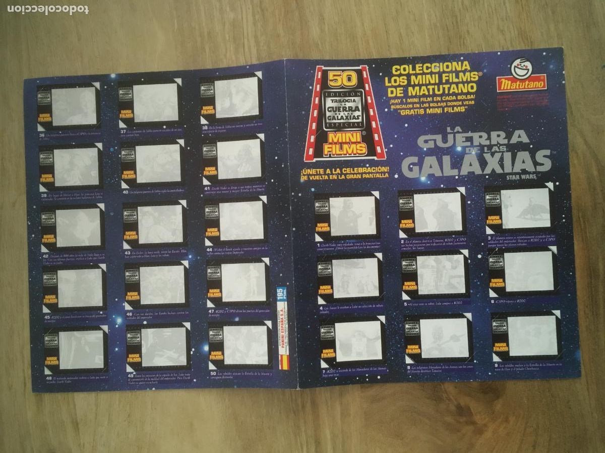 Collectable Incomplete Albums: Matutano star wars la guerra de las galaxias album de cromos vacio perfecto estado plancha