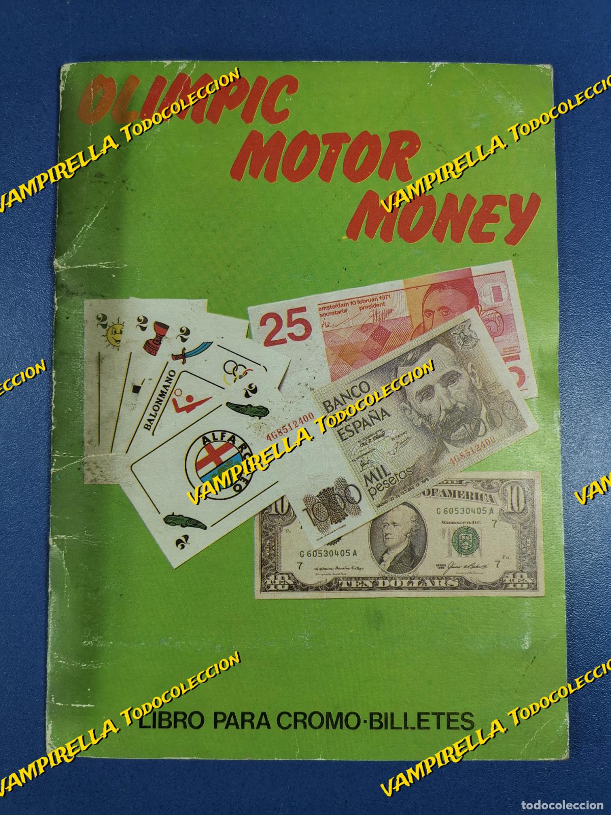 Collectionnisme Albums: Olimpic Motor Money. Libro para cromo-billetes. Editorial Telekitos, 1986