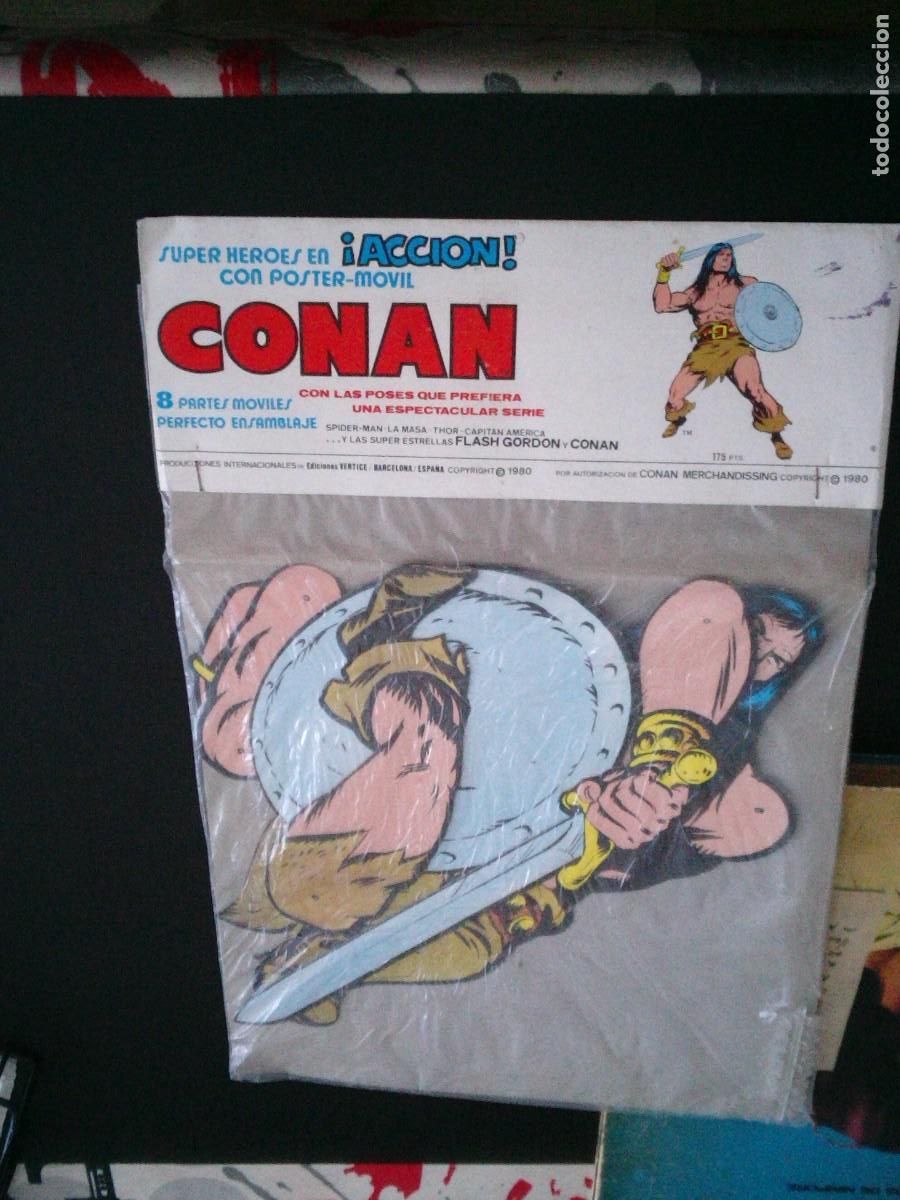 Collectable Incomplete Albums: SUPER HEROES EN ACCION - POSTER MOVIL - CONAN - EDICIONES VERTICE - BUEN ESTADO - CJ236