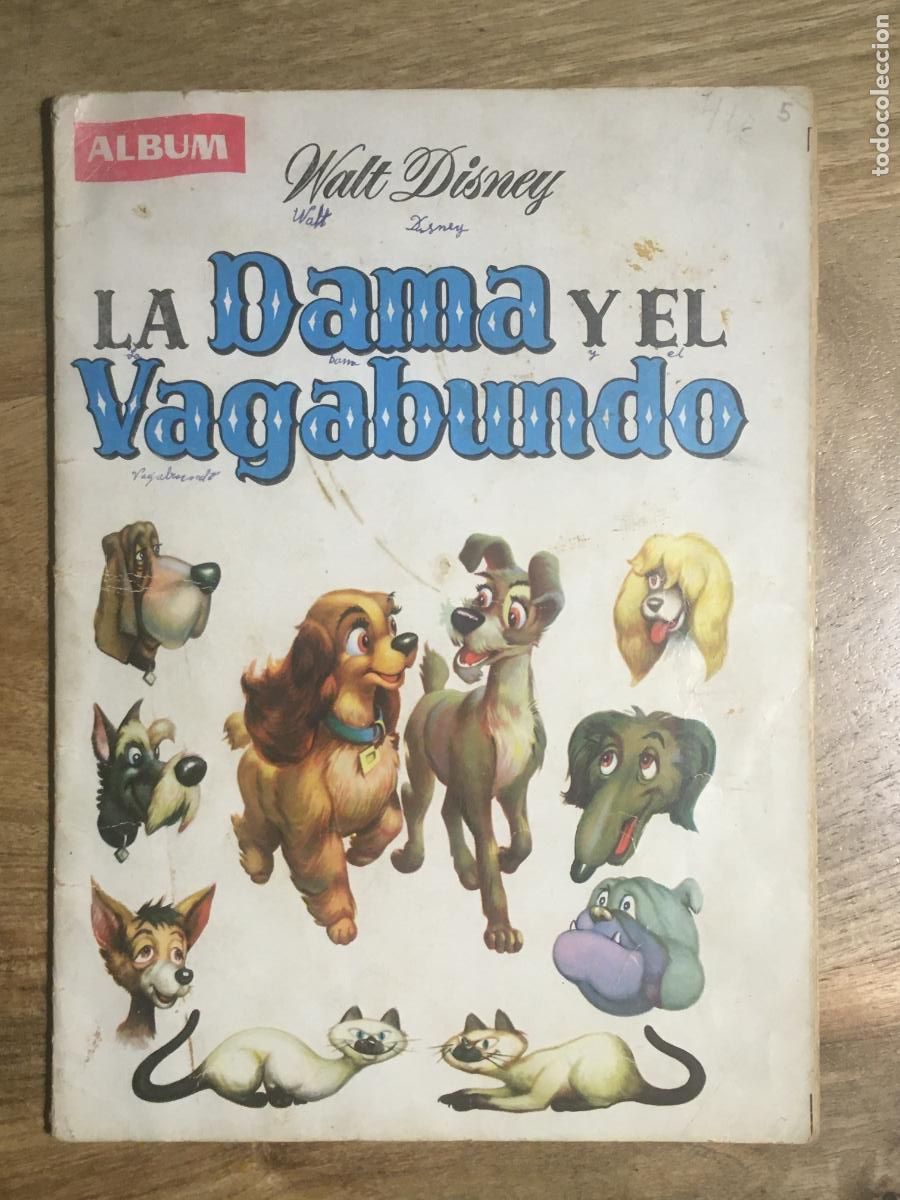Coleccionismo &Aacute;lbumes: la dama y el vagabundo disney album cromos incompleto muy buen estado con 133 cromos