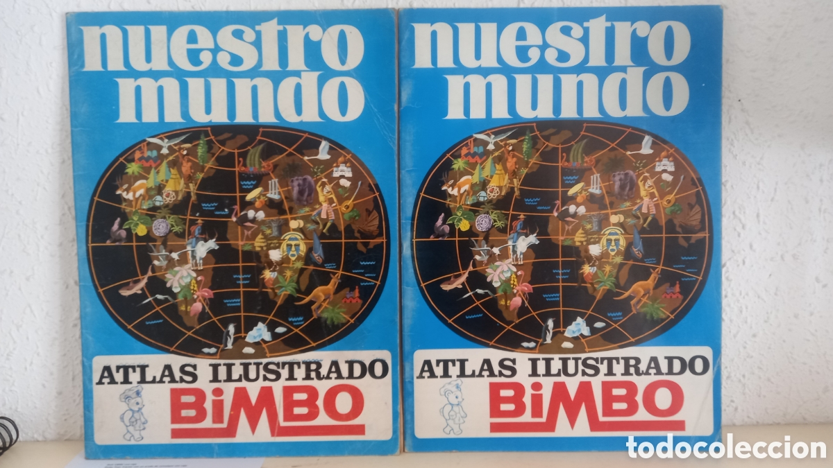 Coleccionismo &Aacute;lbumes: Lote 2 Albumes cromos NUESTRO MUNDO. Atlas Ilustrado BIMBO. Incompletos