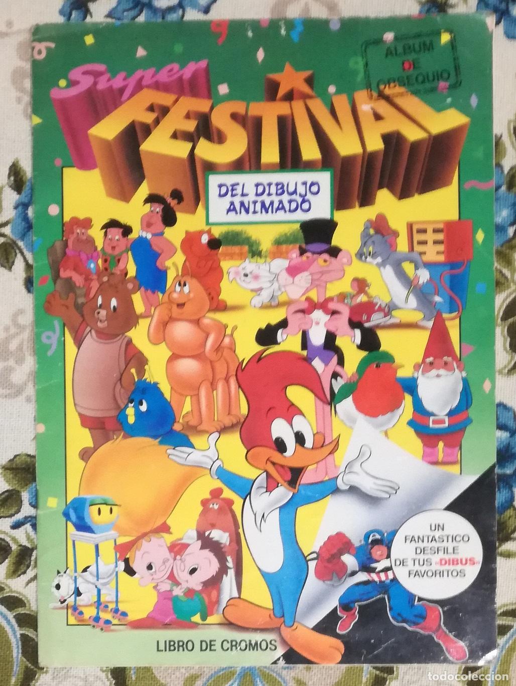 Coleccionismo &Aacute;lbumes: Album Super Festival del Dibujo animado - Contiene 171 cromos; falta el album de Super Heroes