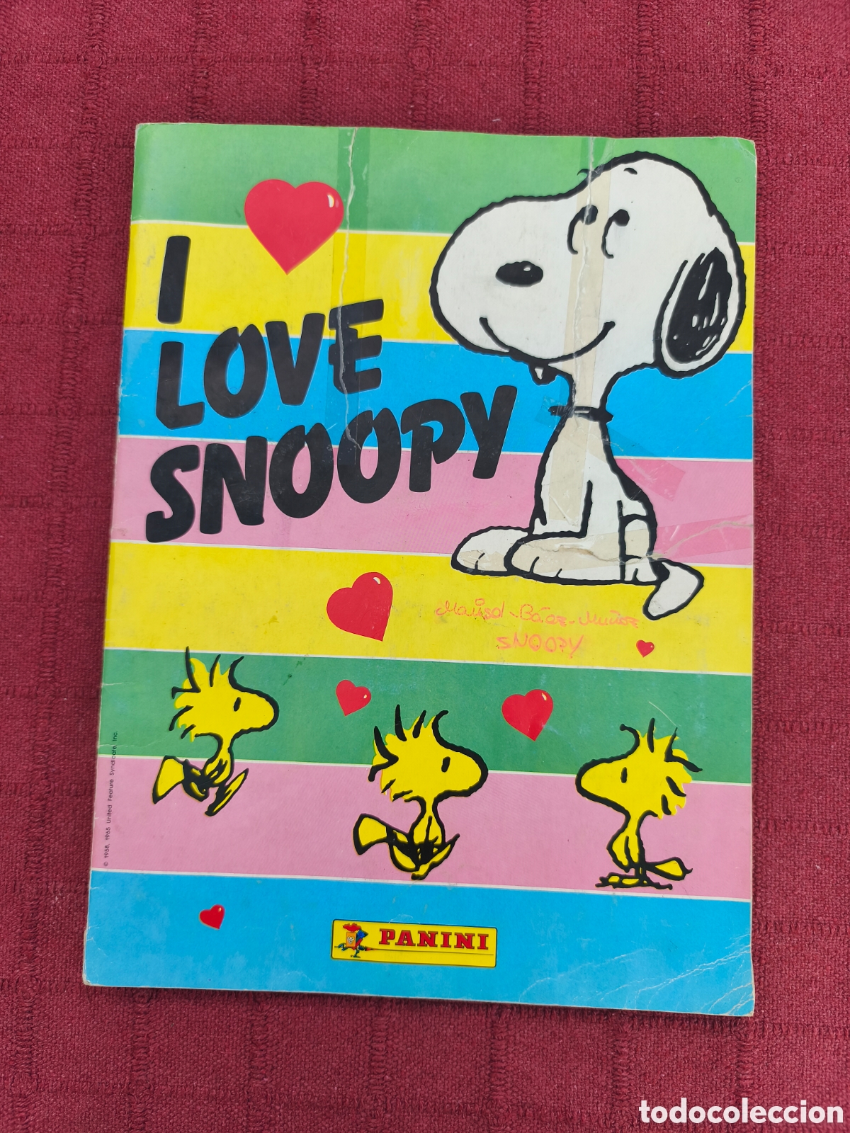 Coleccionismo &Aacute;lbumes: ALBUM DE CROMOS I LOVE SNOOPY PANINI 1987 INCOMPLETO FALTAN 18 CROMOS