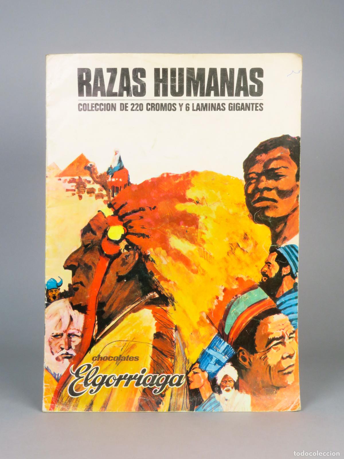 Coleccionismo &Aacute;lbumes: Razas Humanas Chocolates Elgorriaga Ed Bruguera 1969 &aacute;lbum vac&iacute;o con 4 cromos de 220