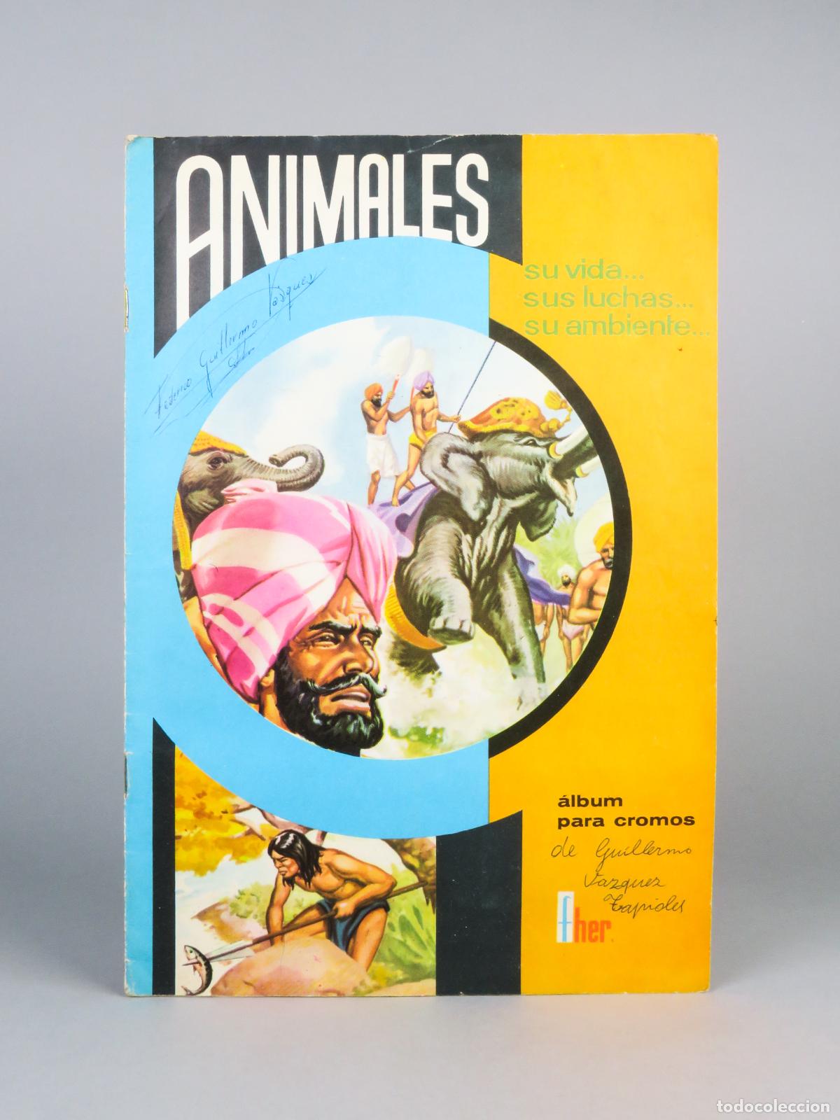Coleccionismo &Aacute;lbumes: Animales su vida sus luchas su ambiente Ed Fher 1964 &aacute;lbum incompleto faltan 22 cromos de 343
