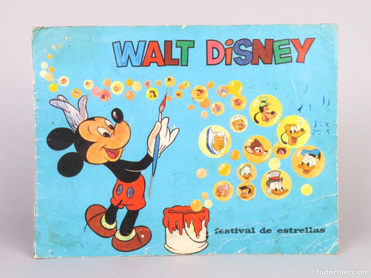 Coleccionismo &Aacute;lbumes: Festival Estrellas Walt Disney Topps Tarda 1969 &aacute;lbum incompleto faltan 15 de 96 Chicles Bazooka
