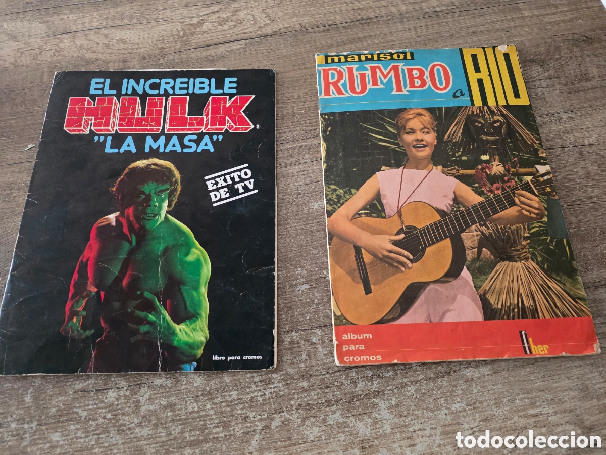 Coleccionismo &Aacute;lbumes: LOTE 2 ALBUMES CROMOS EL INCREIBLE HULK Y MARISOL