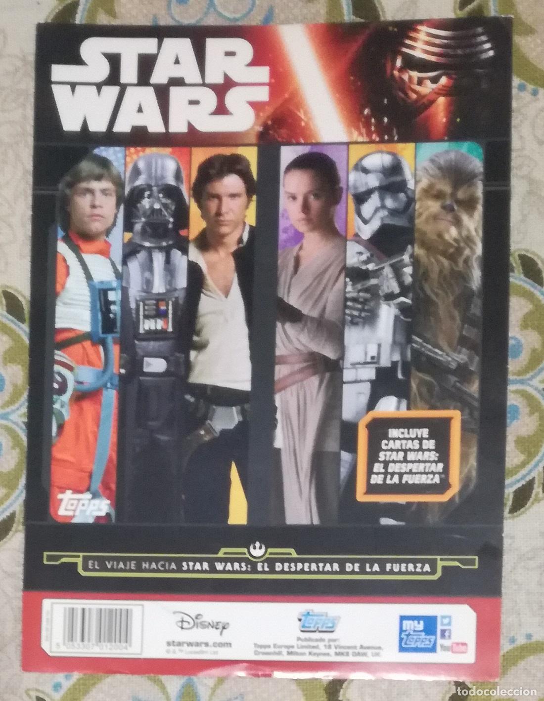 Coleccionismo &Aacute;lbumes: Tapa trasera del album Star Wars: El viaje hacia Star Wars: El despertar de la Fuerza