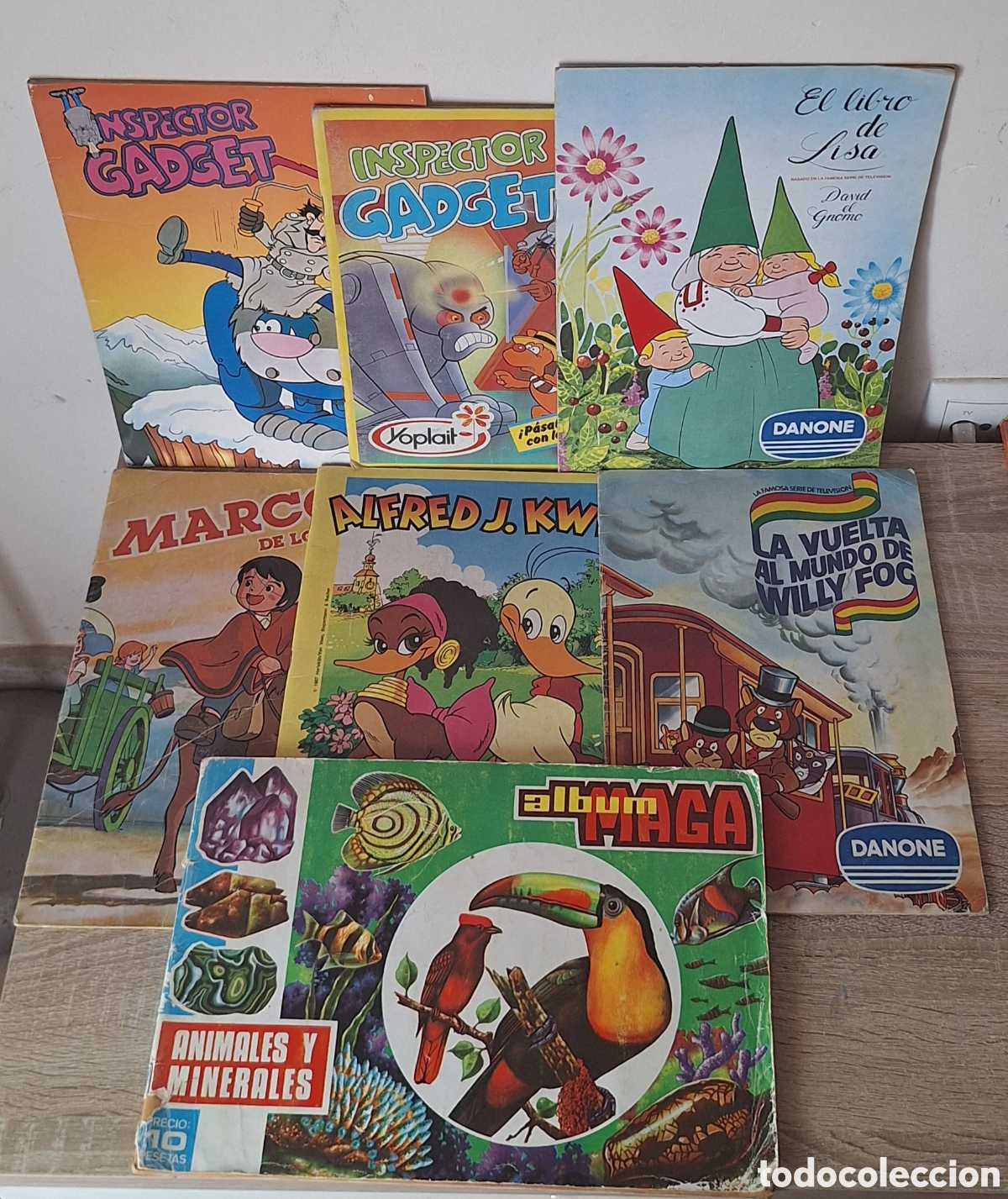 Coleccionismo &Aacute;lbumes: Lote de Albums de Cromos Antiguos - Inspector Gadget - Marco - Willy Fog - Maga - Alfred J Kwak -