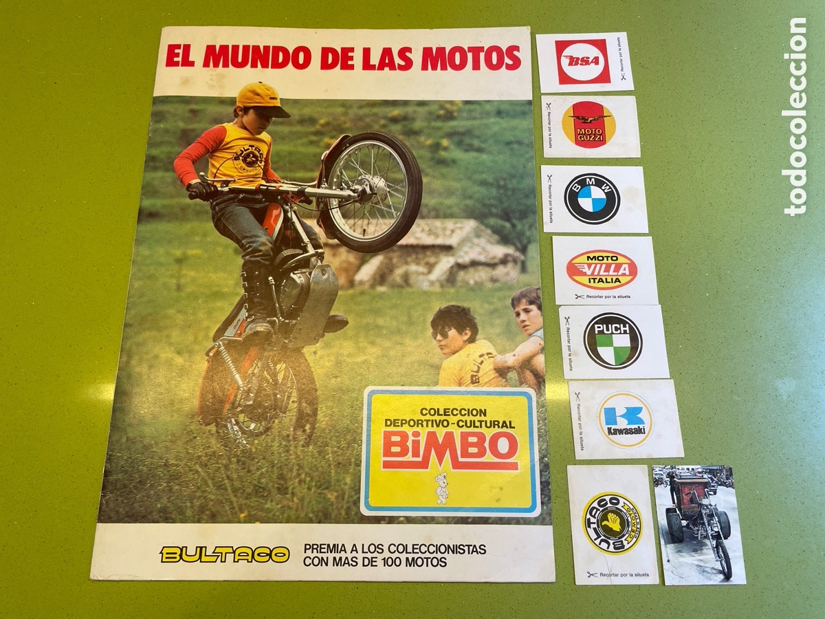 Coleccionismo &Aacute;lbumes: El Mundo de las motos. Execelente estado. INCOMPLETO 1975 Bimbo