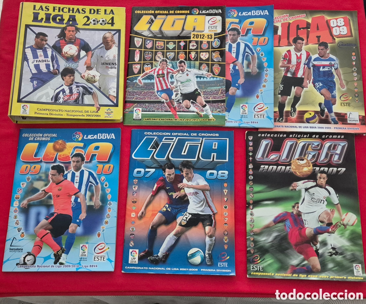 Coleccionismo &Aacute;lbumes: Lote 6 &Aacute;lbumes Cromos Liga y &Aacute;lbum Fichas