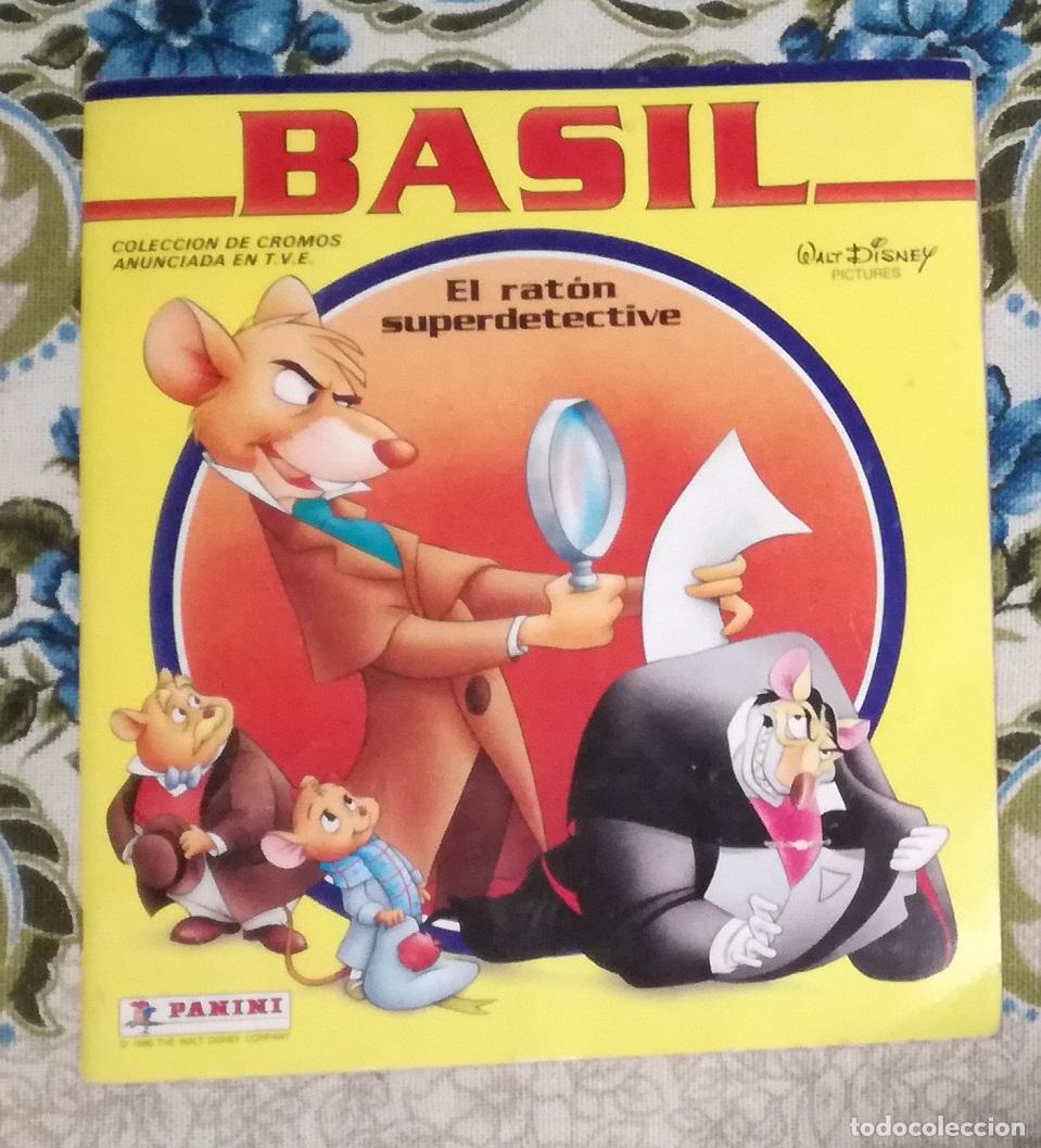 Coleccionismo &Aacute;lbumes: Album Basil el raton superdetective, Walt Disney - Contiene 198 cromos