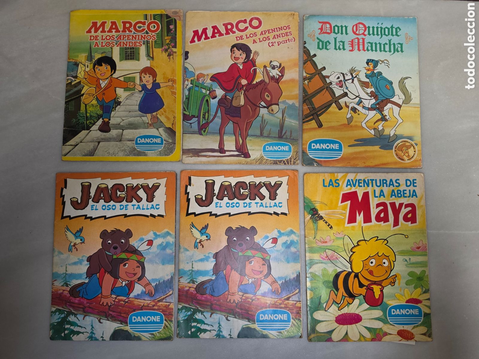 Coleccionismo &Aacute;lbumes: ALBUMES DANONE. A&Ntilde;OS 70. MAYA. JACKY EL OSO TALLAC. DON QUIJOTE. MARCO. INCOMPLETOS