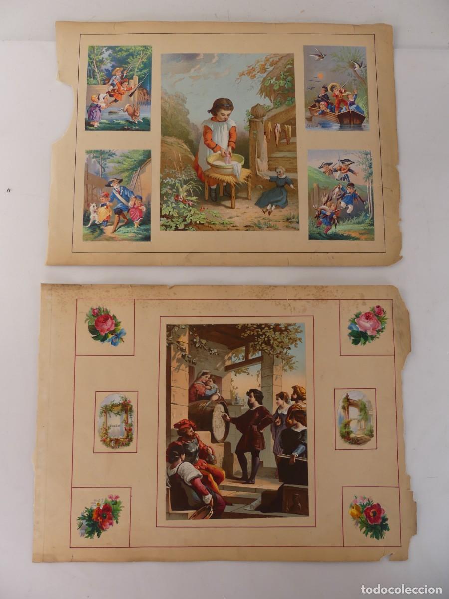 Coleccionismo &Aacute;lbumes: CONJUNTO 2 HOJAS CON CROMOS