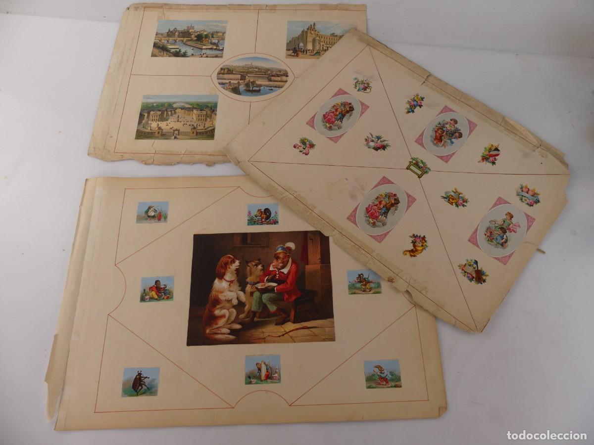 Coleccionismo &Aacute;lbumes: LOTE DE 3 HOJAS CON CROMOS