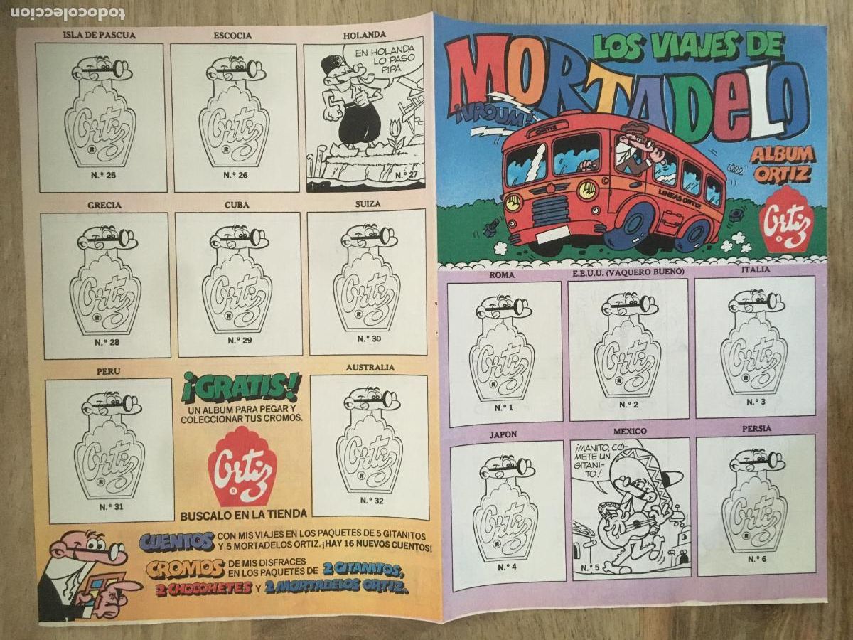 Coleccionismo &Aacute;lbumes: los viajes de mortadelo galletas ortiz album de cromos vacio en perfecto estado