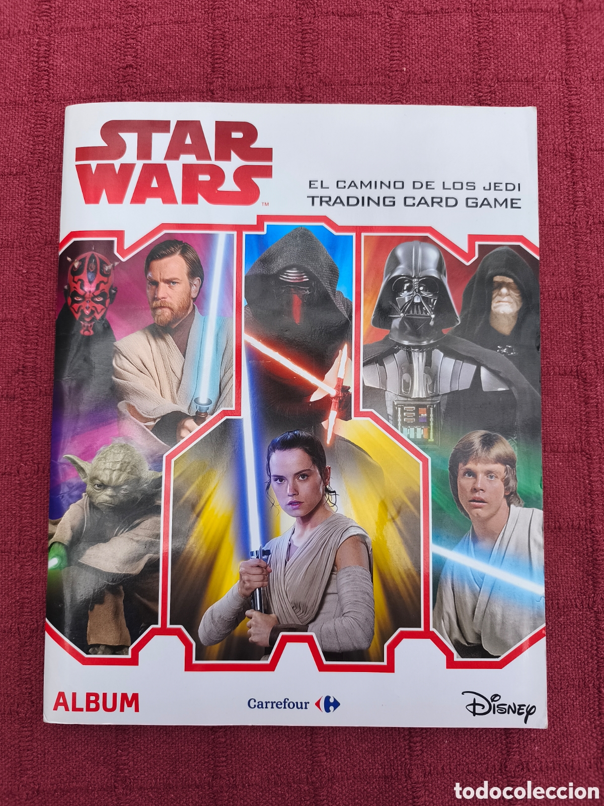 Coleccionismo &Aacute;lbumes: ALBUM DE CROMOS STAR WARS EL CAMINO DE LOS JEDI TRADING CARD GAME CARREFOUR DISNEY (INCOMPLETO)