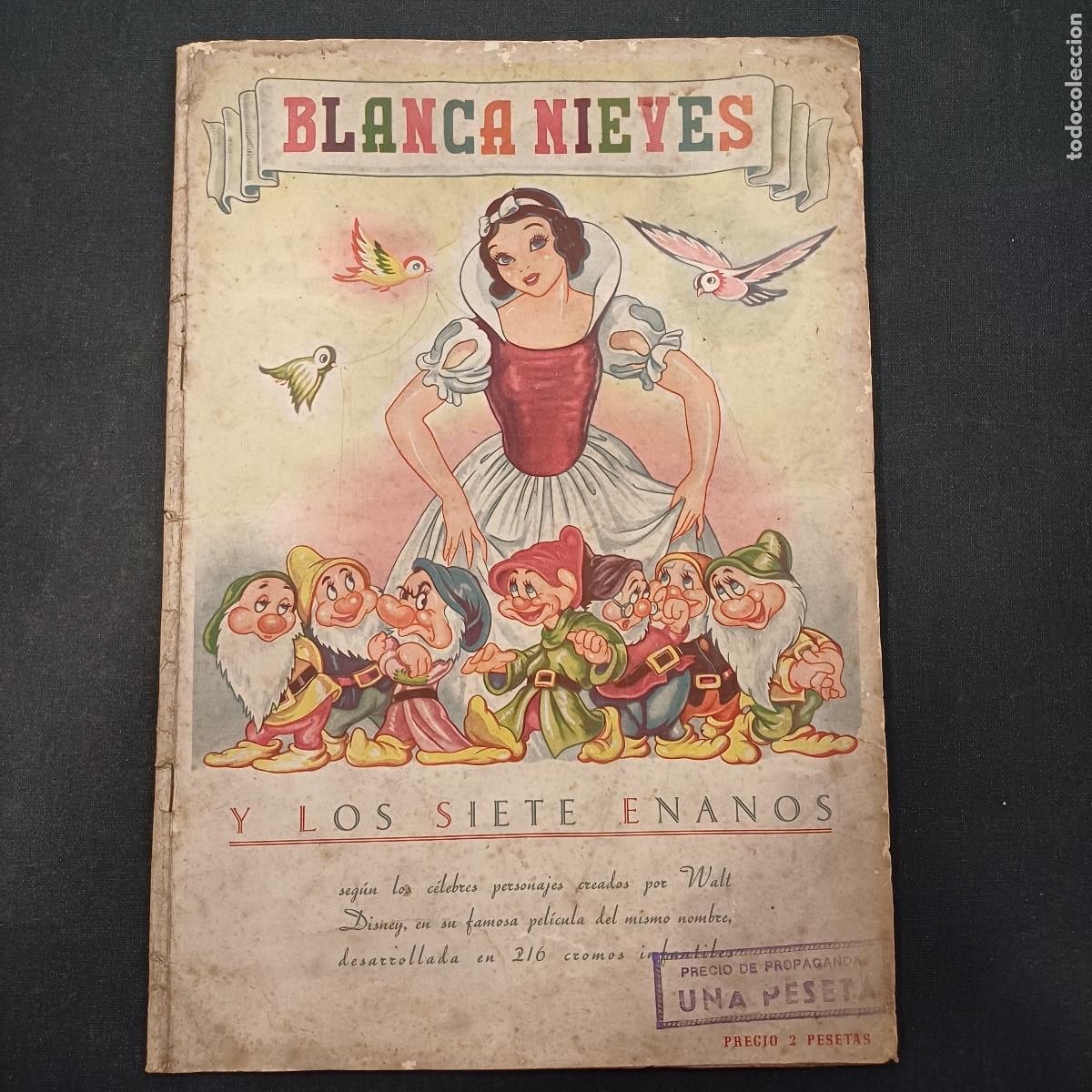 Coleccionismo &Aacute;lbumes: BLANCANIEVES Y LOS SIETE ENANITOS/ALBUM DE CROMOS FHER INCOMPLETO.
