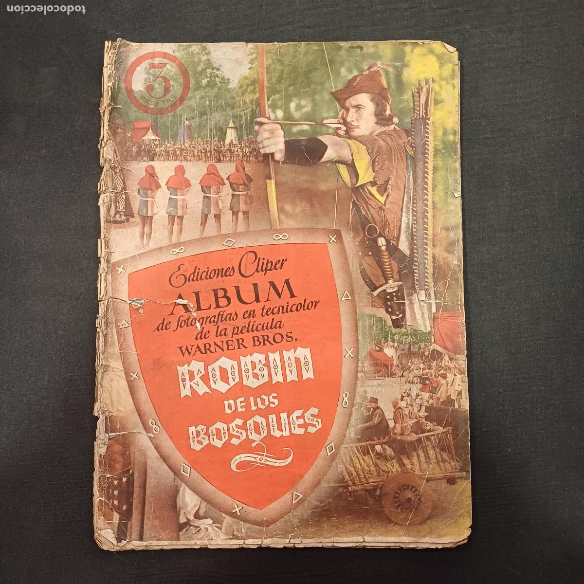 Coleccionismo &Aacute;lbumes: ROBIN DE LOS BOSQUES/ALBUM DE CROMOS CLIPER INCOMPLETO A FALTA DE 2 CROMOS A RESTAURAR.