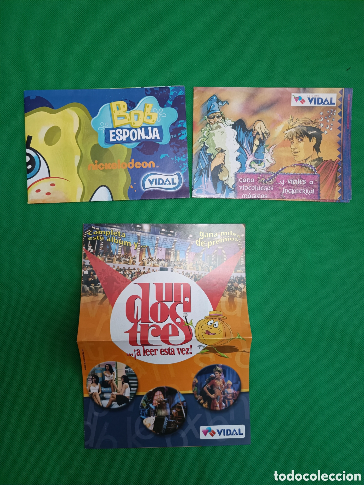 Coleccionismo &Aacute;lbumes: &Aacute;lbumes de chicles Vidal Un dos tres Bob Esponja La magia de Merl&iacute;n