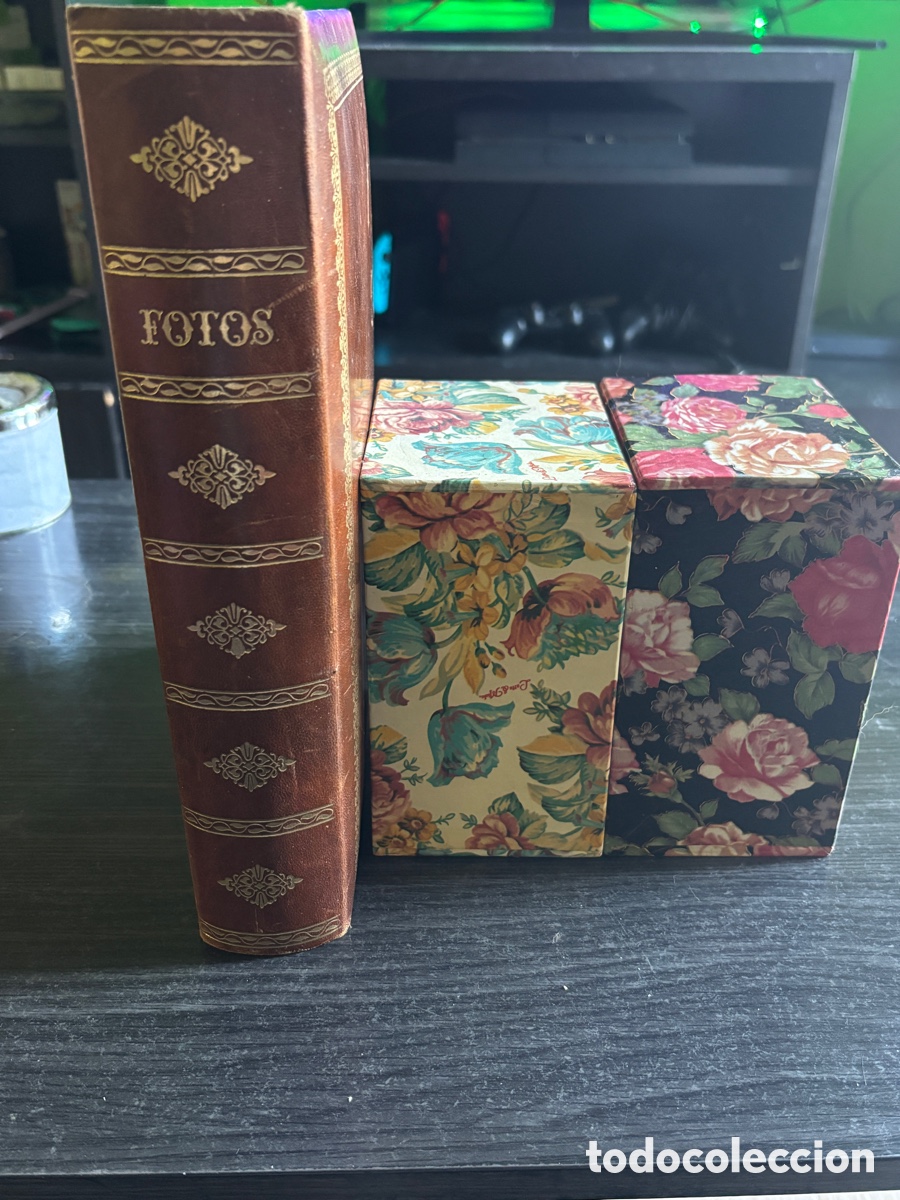 Coleccionismo &Aacute;lbumes: &Aacute;lbum fotos cuero vintage Condal +&aacute;lbumes florales