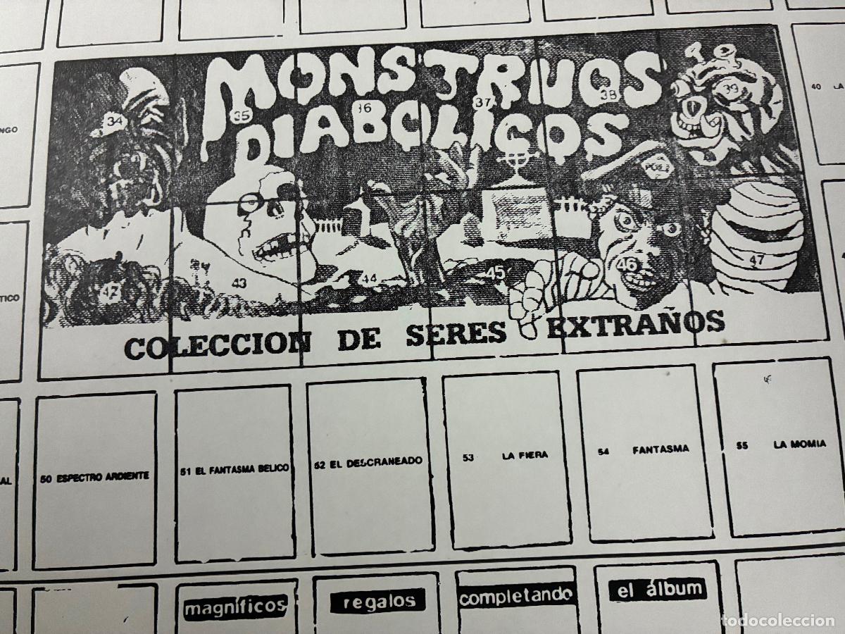 Coleccionismo &Aacute;lbumes: Album vacio monstruos diabolicos coleccion seres extra&ntilde;os a&ntilde;os 80 carton semirigido mide 56x34