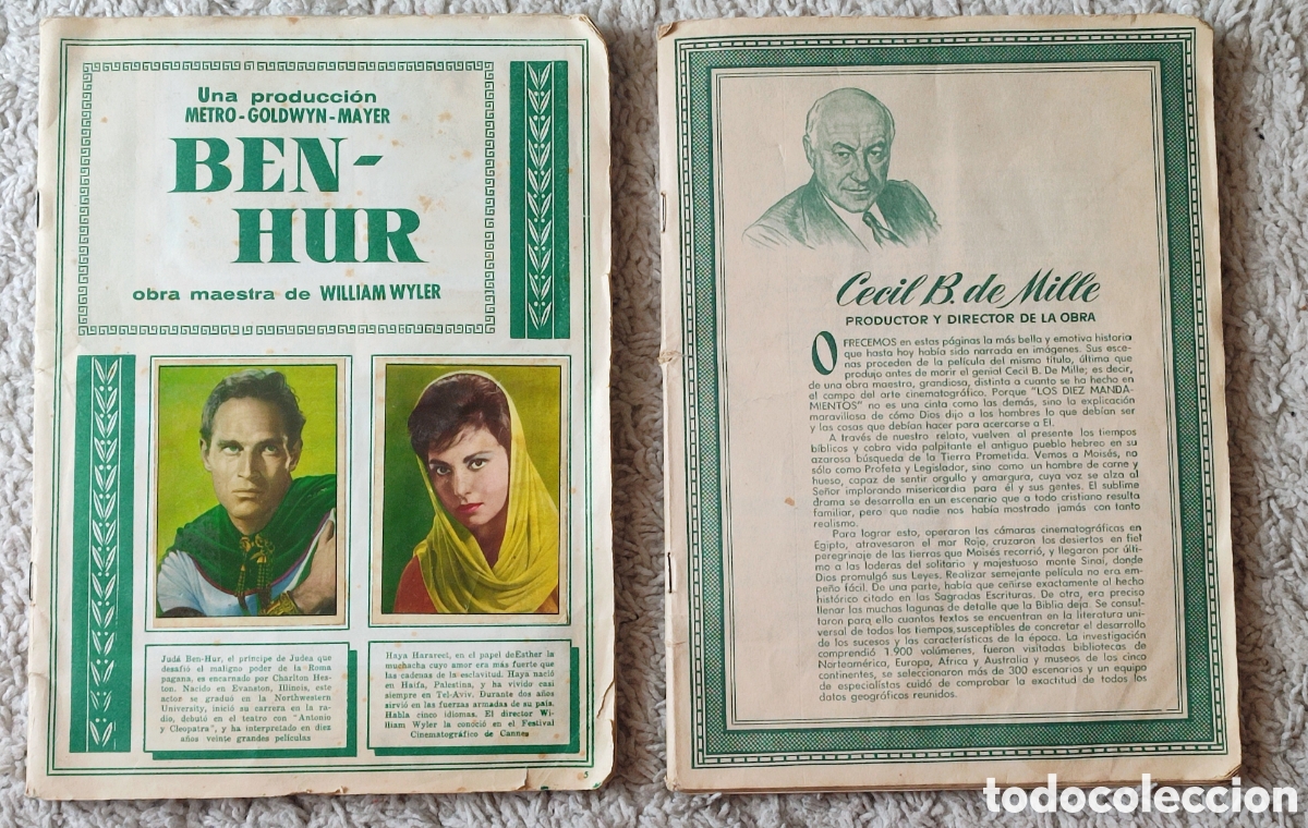 Coleccionismo &Aacute;lbumes: Colecci&oacute;n de dos &aacute;lbumes de cromos de pel&iacute;culas cl&aacute;sicas. - &Aacute;lbum Ben-Hur y Los 10 mandamientos