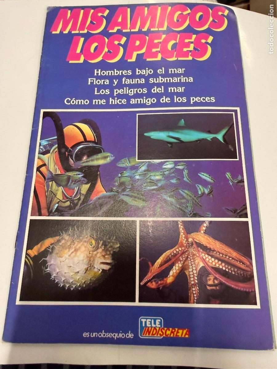 Coleccionismo &Aacute;lbumes: MIS AMIGOS LOS PECES. TELE INDISCRETA Album de cromos vac&iacute;o. Todas las paginas fotografiadas