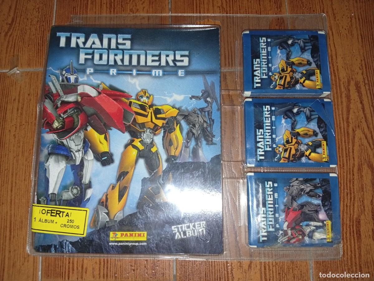 Coleccionismo &aacute;lbumes: Album Transformer Prime de Panini + 250 cromos en sobres sin abrir.Nuevo emblistado.