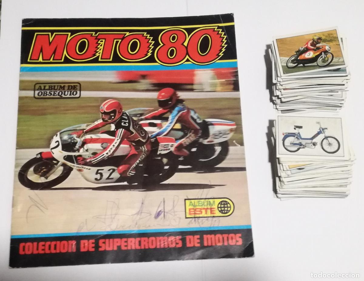 Coleccionismo &aacute;lbumes: Album Moto 80, ESTE: Vacio, nunca tuvo cromos pegados + 118 cromos diferentes