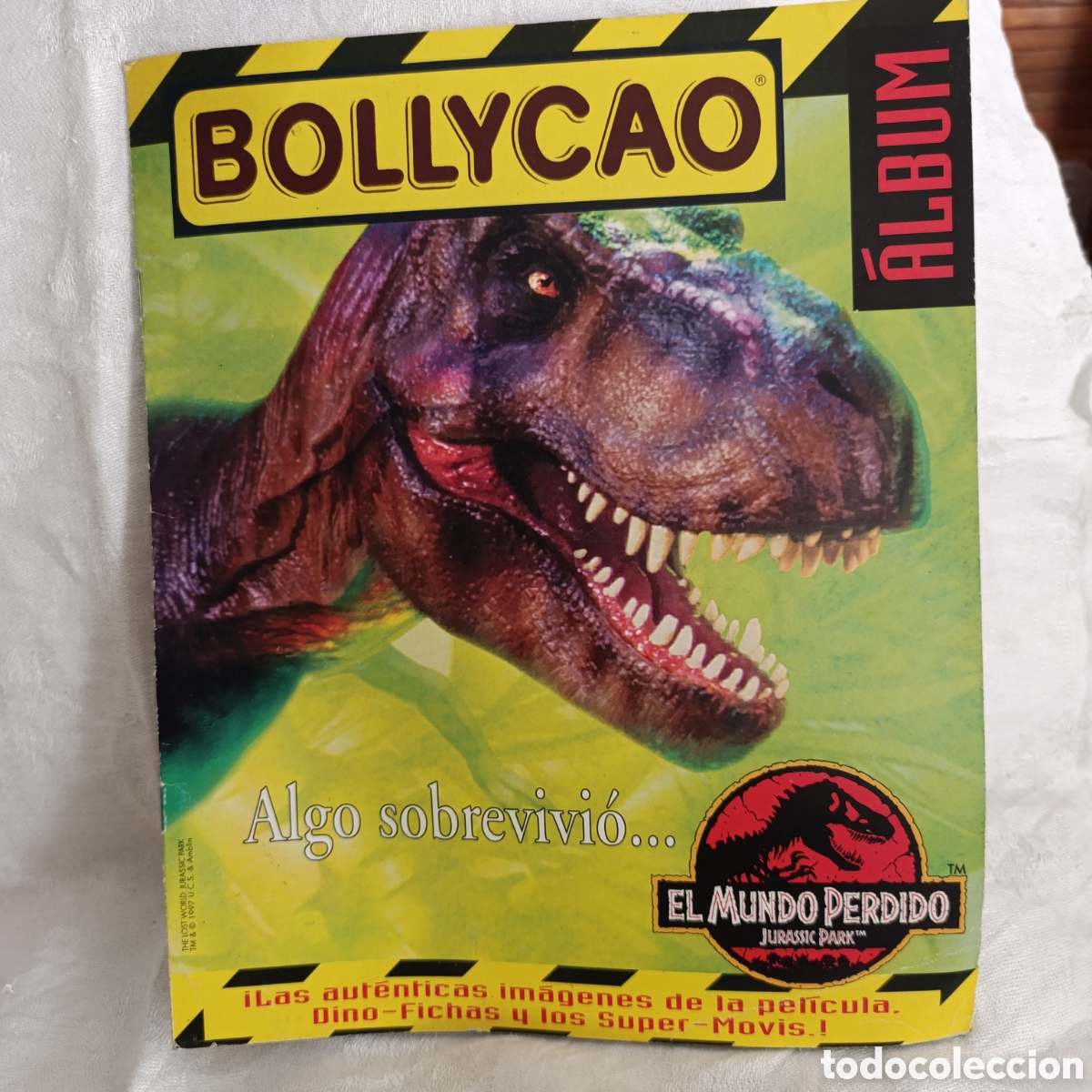 Coleccionismo &aacute;lbumes: Album de cromos de Bollycao de 1997 basado en la pel&iacute;cula El Mundo Perdido: Jurassic Park.