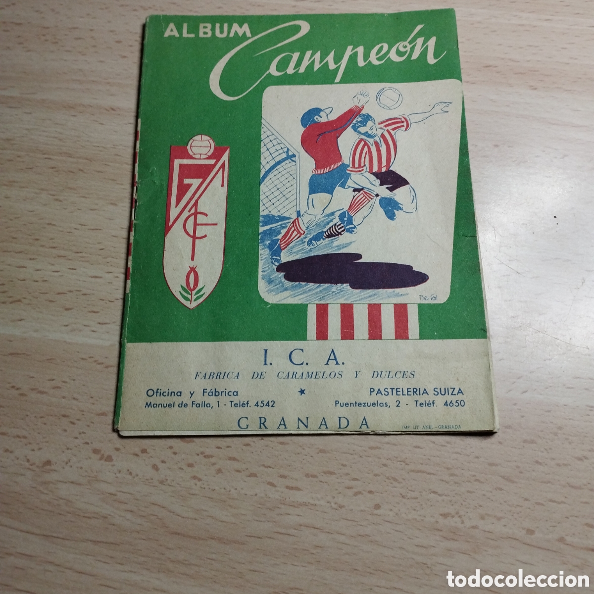 Coleccionismo &aacute;lbumes: &Aacute;lbum Campe&oacute;n. Caramelos y dulces I.C.A. A falta de 1 cromo &rdquo;Rius nunca salia&rdquo;. A&ntilde;os 50. Granada CF.