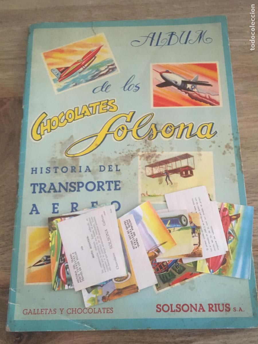 Colecionismo Cadernetas: historia del transporte aereo chcolates solsona album de cromos incompleto