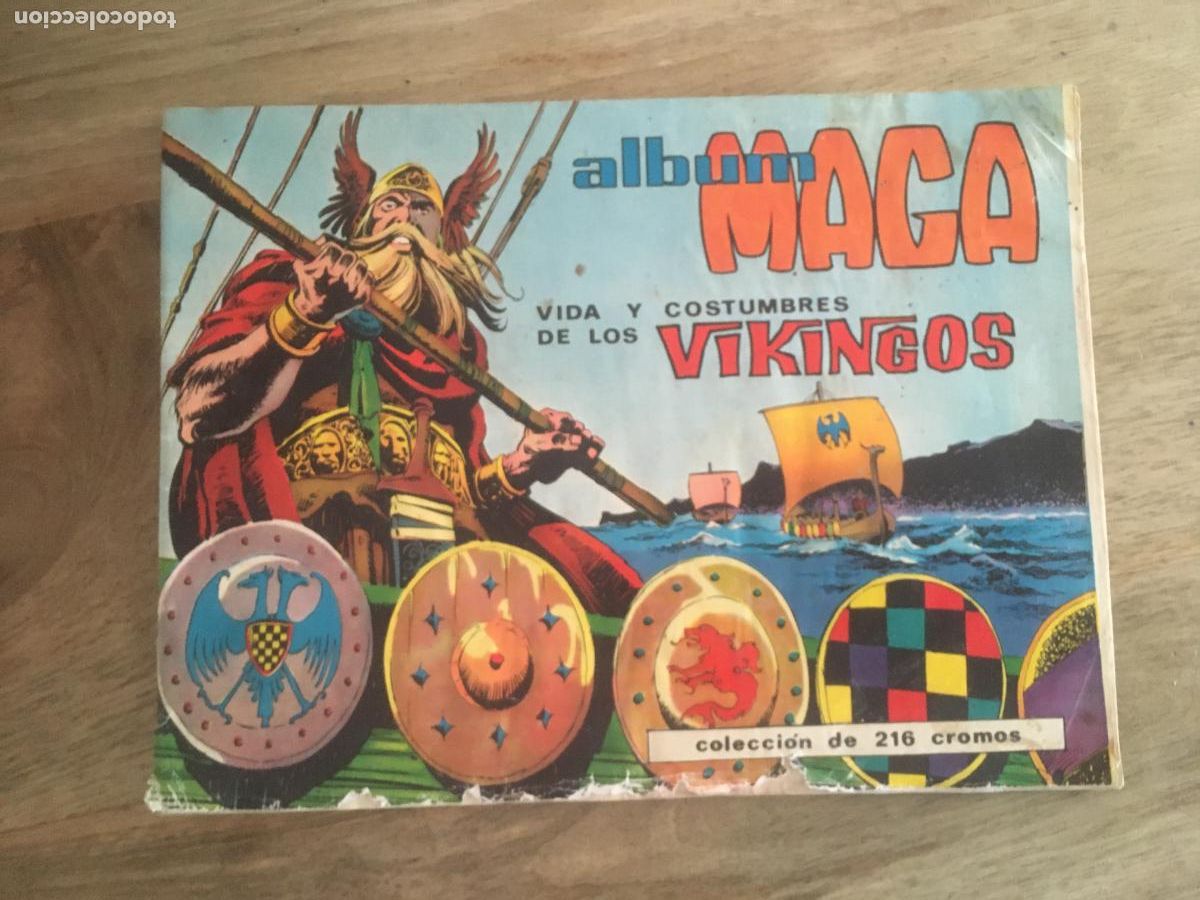 Colecionismo Cadernetas: vida y costumbres de los vikingos maga album de cromos incompleto con 38 cromos