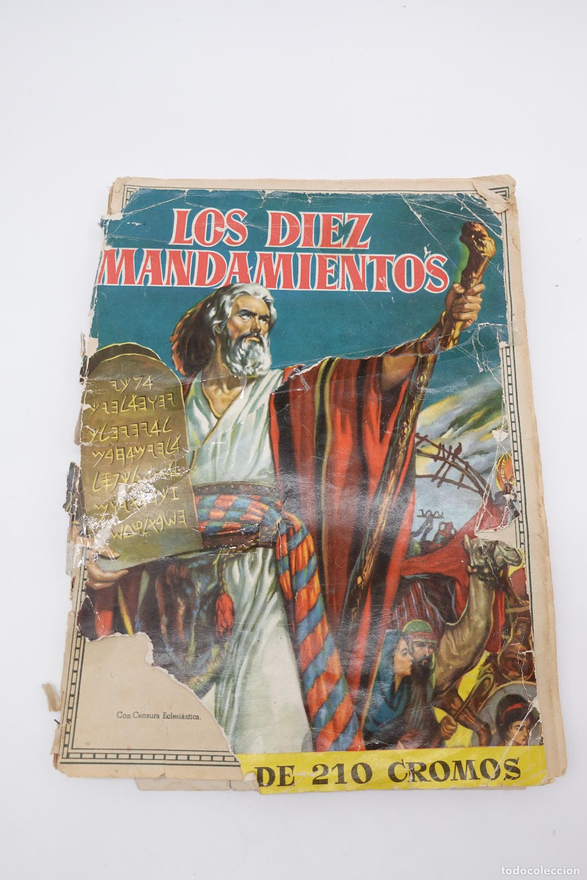 Collezionismo Album: &Aacute;LBUM DE CROMOS &rdquo;LOS DIEZ MANDAMIENTOS&rdquo; (MUY DETERIORADO, INCOMPLETO)