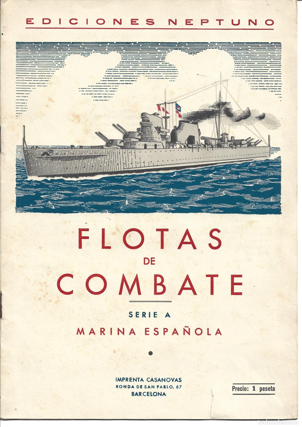 Coleccionismo &aacute;lbumes: FLOTAS DE COMBATE SERIE A MARINA ESPA&Ntilde;OLA-ALBUM DE CROMOS-EDICIONES NEPTUNO