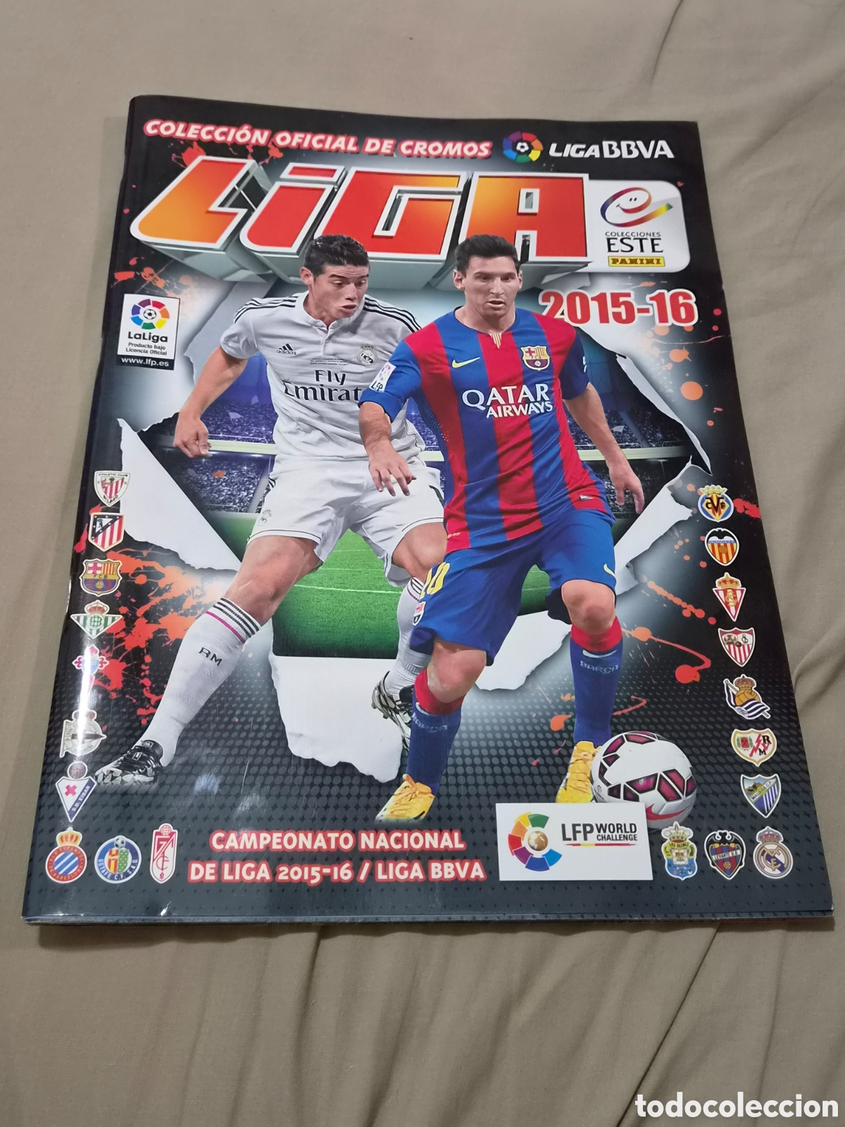 Coleccionismo &aacute;lbumes: ALBUM LIGA ESTE 2015-2016 INCOMPLETO CON 55 CROMOS PEGADOS