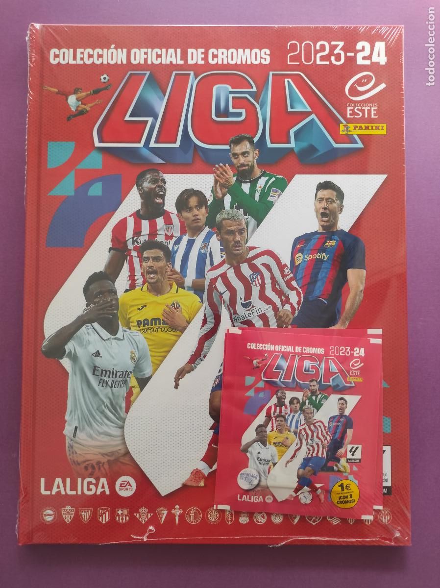Coleccionismo &aacute;lbumes: ALBUM TAPA DURA PANINI LIGA 23 24 + 3 SOBRES SIN ABRIR ESTE 2023 2024 - PRECINTADO NUEVO VACIO