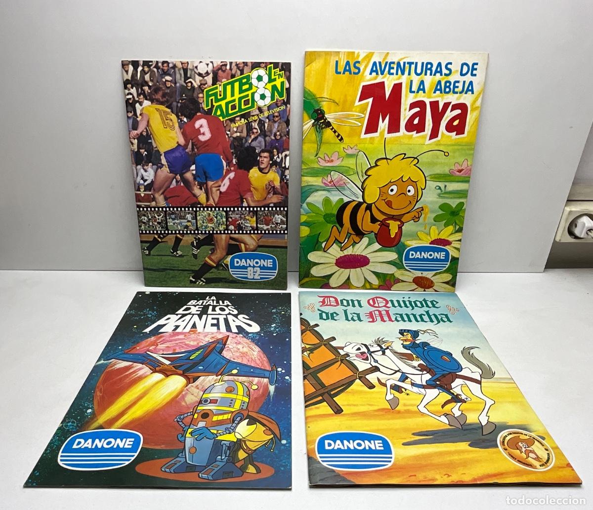 Coleccionismo &aacute;lbumes: LOTE DE 4 ALBUMES INCOMPLETOS DE DANONE -ABEJA MAYA-FUTBOL ACCI&Oacute;N-QUIJOTE-LA BATALLA DE LOS PLANETAS