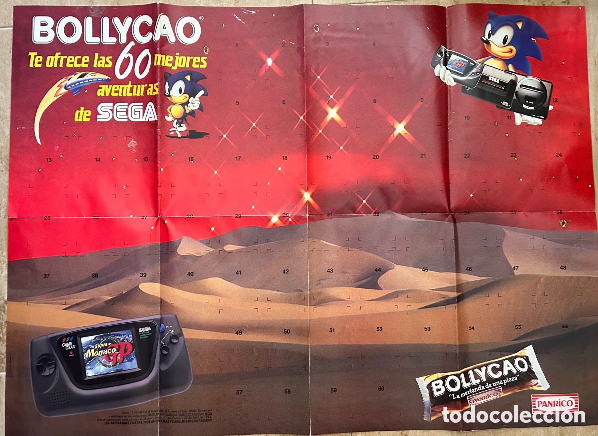 Coleccionismo &aacute;lbumes: Cartel poster Album bollycao te ofrece las 60 mejores aventuras de SEGA 1992