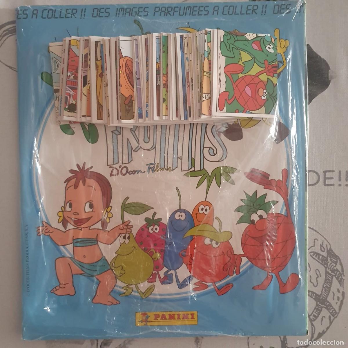 Coleccionismo &aacute;lbumes: ALBUM LES FRUITTIS PANINI FRANCIA + LOTE 166 CROMOS SIN PEGAR DISTINTOS