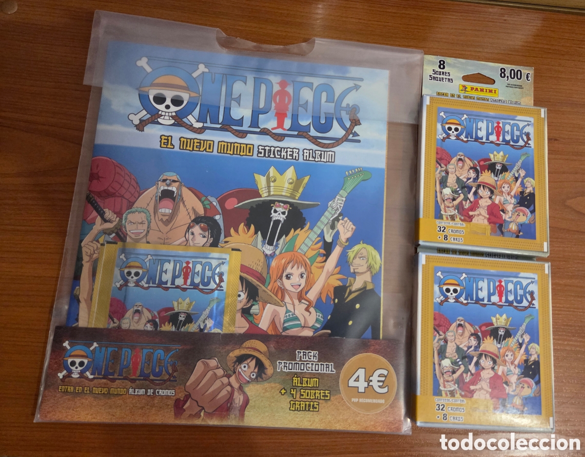 Coleccionismo &aacute;lbumes: Lote de &Aacute;lbum y 2 cajas de sobres de cromos One Piece el Nuevo Mundo