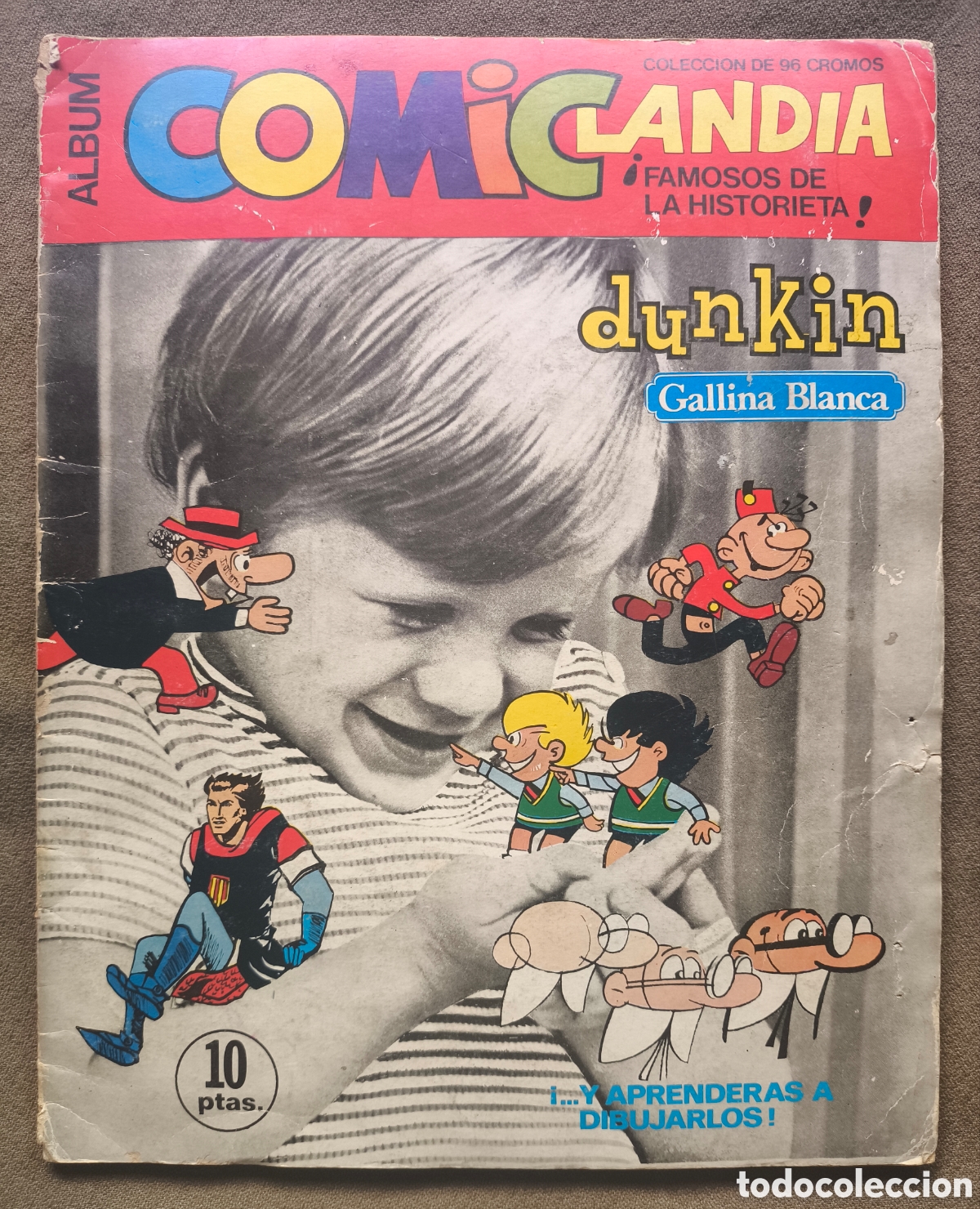 Coleccionismo &aacute;lbumes: &Aacute;LBUM DE CROMOS COMICLANDIA CHICLE DUNKIN GALLINA BLANCA CASI COMPLETO BUEN ESTADO