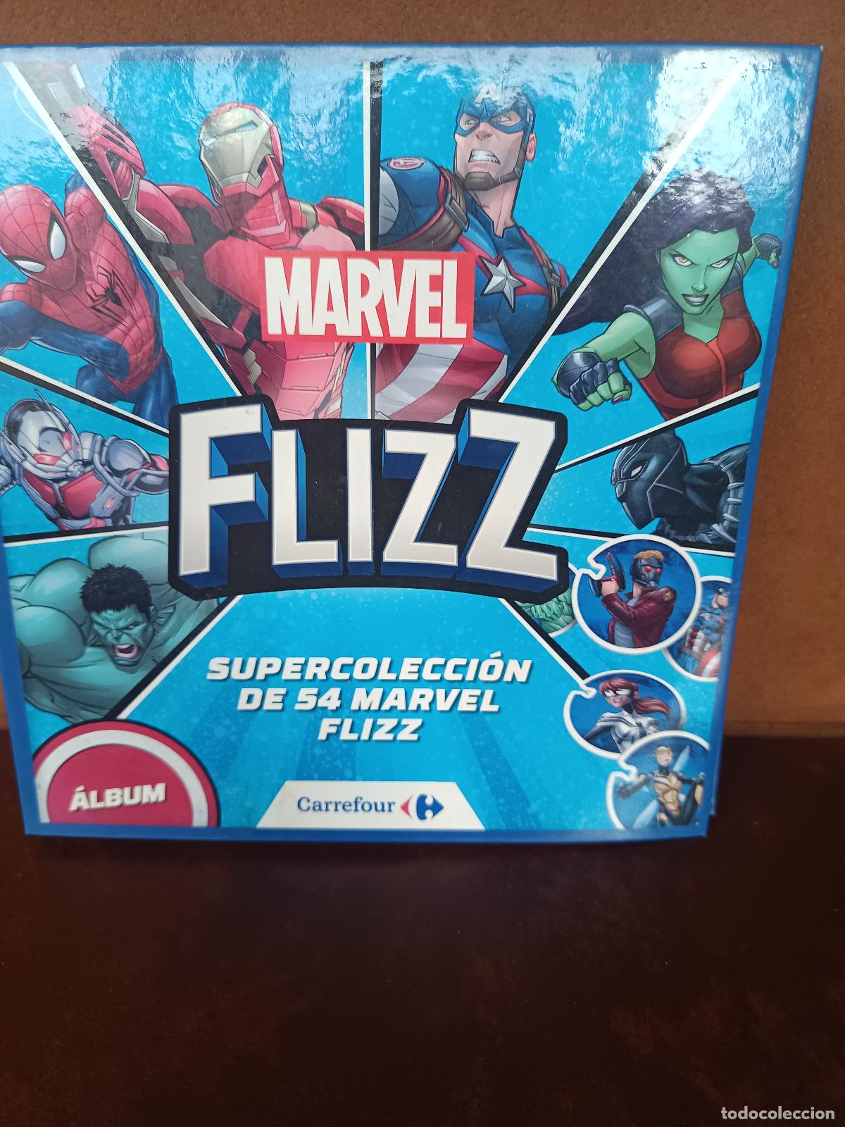 Coleccionismo &aacute;lbumes: ALBUM MARVEL FLIZZ CARREFOUR 39 CROMOS DIFERENTES TAZOS 2018